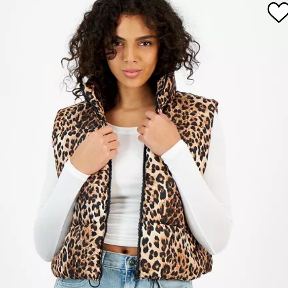 Steve madden madden girl Leopard print cropped vest